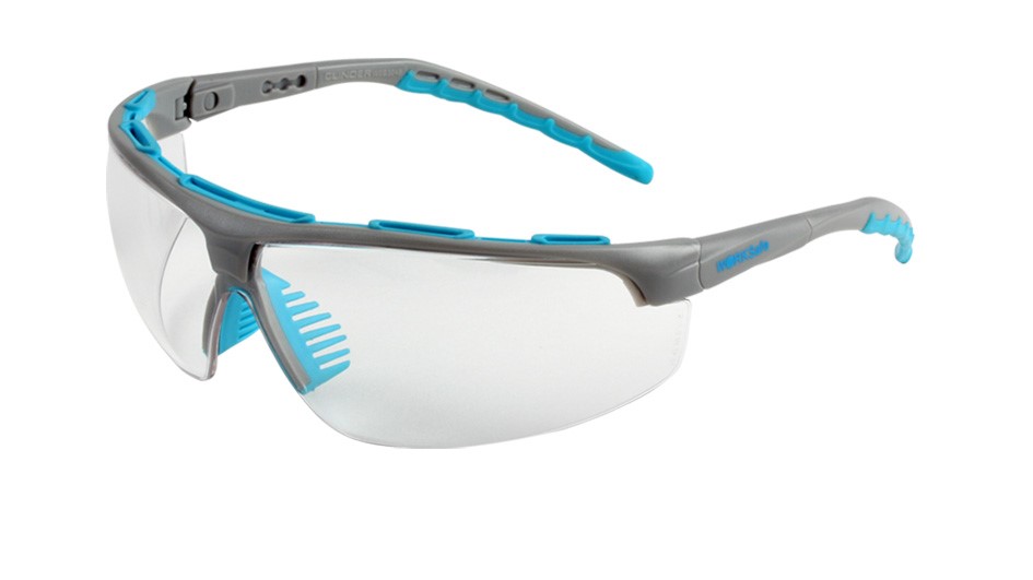 Worksafe® Glinder, Grey/Blue Frame, Clear Anti-Fog Lens