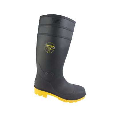 WORKSAFE BLACK VULCAN BOOTS WITH STEEL TOE CAP AND MIDSOLE, S5, UK SIZE ...