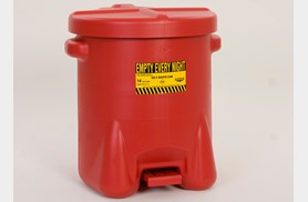 Eagle 14 Gal Poly Oily Waste Can, Red