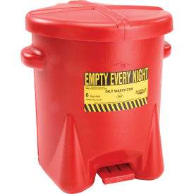 Eagle 10 Gal Poly Oily Waste Can, Red
