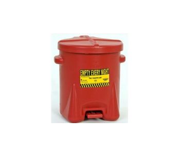 Eagle 10 Gal Poly Oily Waste Can, Red