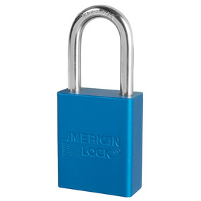 Master Lock American Lock 1-1/2" Wide Anodized Aluminum Body,Extra Length Shackle 1-1/2" - Blue