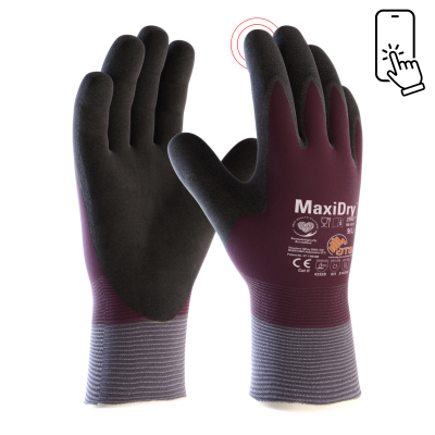 Atg Maxidry Zero Safety Gloves Cut Level B, Fully Coated, Size 8