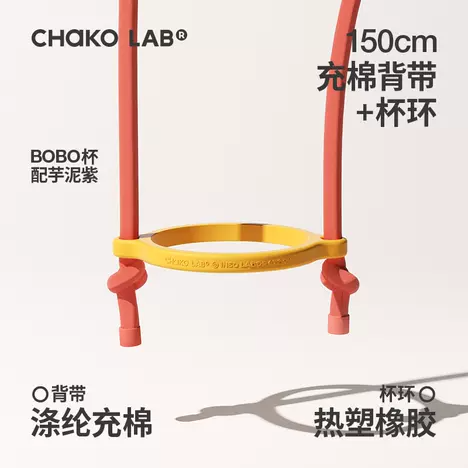 CHAKOLAB 450ML BOBO STRAW CUP ROUND STRAP YELLOW