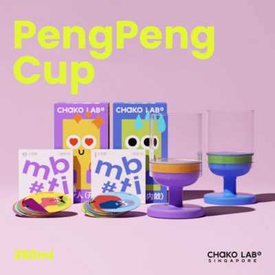 CHAKOLAB 350ML PENG PENG GLASS CUP YELLOW/BLUE 886206