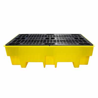 ROMOLD BUND PALLET, 2 X 205LTR DRUMS, 240LTR BUND, YELLOW