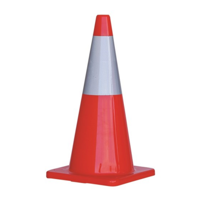 ORANGE SAFETY CONE WITH 2 REFLECTIVE BANDS, 700MM/28" HEIGHT (LTA APPROVED)