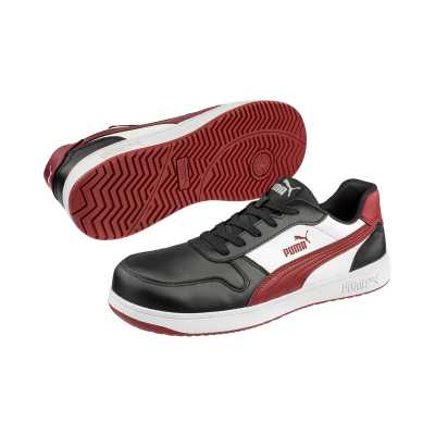 PUMA SAFETY FRONTCOURT BLK/WHT/RED LOW S3PL ESD FO HRO SR, UK SZ 10/44 (4051428109734)