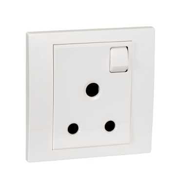 SCHNEIDER ELECTRIC SWITCHED SOCKET, VIVACE, 15A, 250V, 1 GANG, WHITE