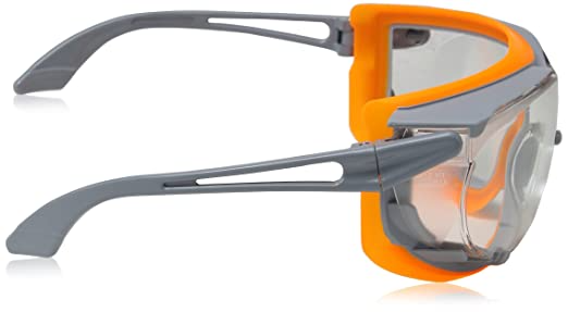 Uvex Skyguard Nt Safety Glasses Grey Orange Frame Clear Supravision Hard Coated Anti Fog Lens
