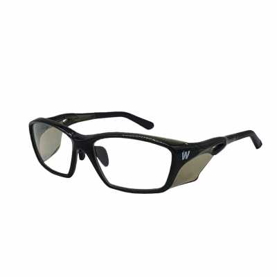 SRX WORKSAFE ATOM, CLEAR FRAME W SIDE SHIELD, CLEAR TEMPLE, GREY TEMPLE TIP, CLEAR HC LENS