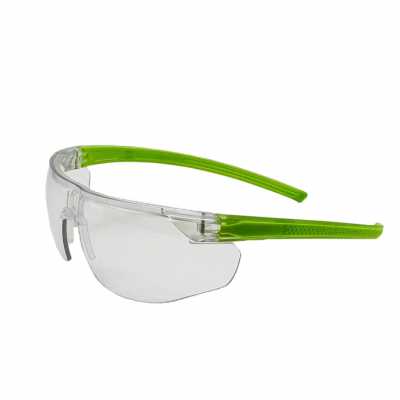 WORKSAFE FLOW, TRANSLUCENT FRM, LIME GREEN TEMPLE W TIP, CLR AF LENS